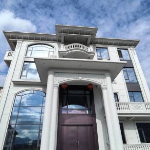 信阳白麻别墅外墙干挂石材效果示例