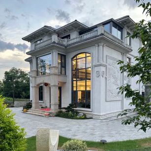 信阳 白麻花岗岩私人别墅干挂石材豪华定制