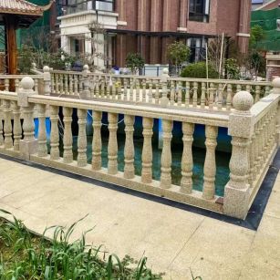 信阳黄金麻花岗岩石材栏杆，扶手，将军柱，花瓶柱