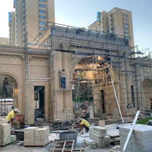 信阳 黄金麻荔枝面花岗岩小区门楼外墙干挂