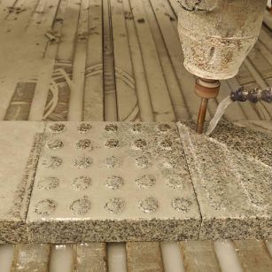 信阳 芝麻白花岗岩石材盲人石、盲道石、盲点石