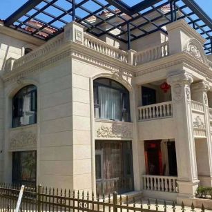 信阳 黄金麻花岗岩荔枝面别墅外墙干挂