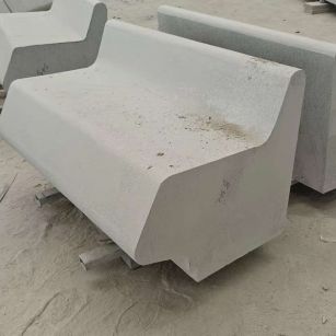 信阳 芝麻白花岗岩异形坐凳，石凳