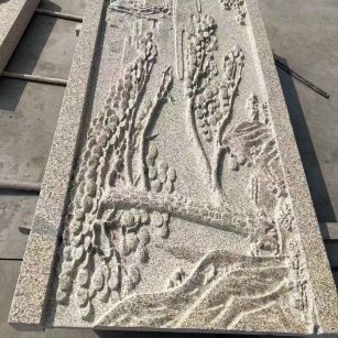 信阳 黄金麻雕刻板浮雕迎客松