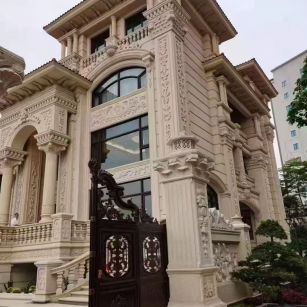 信阳 黄金麻花岗岩别墅外墙干挂效果展示