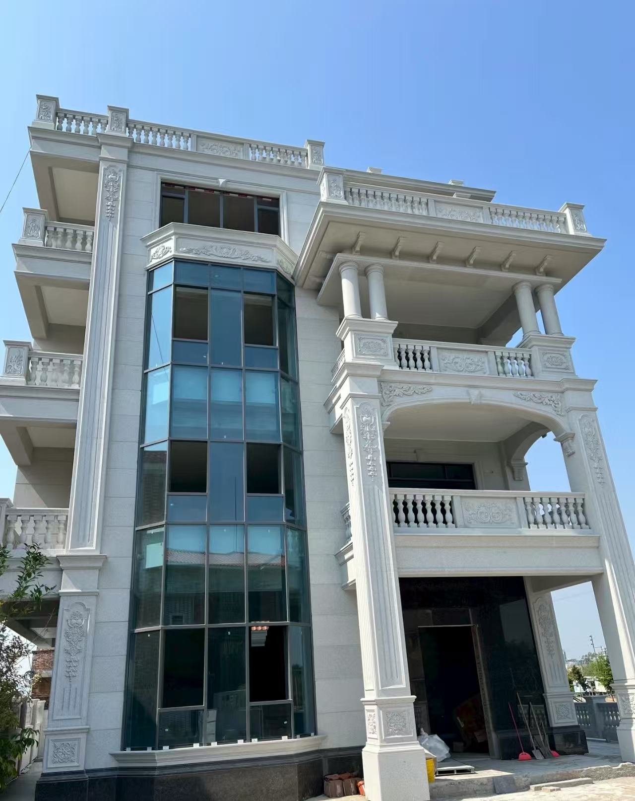 信阳 白麻花岗岩别墅外墙干挂效果展示