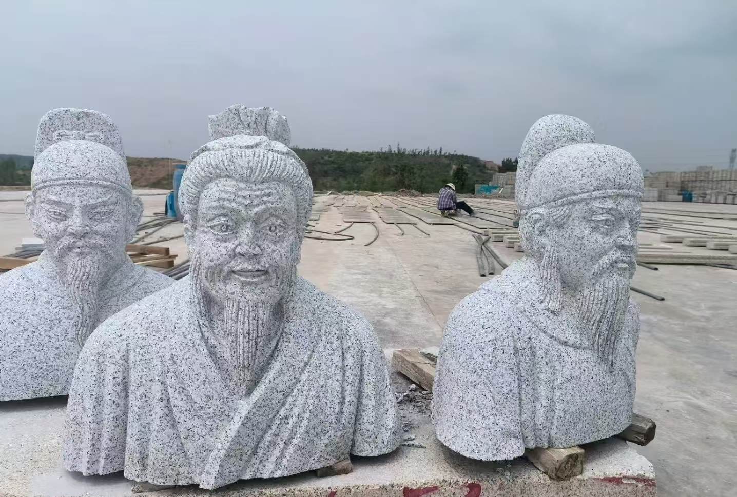 信阳 白麻花岗岩石材人物立体雕刻