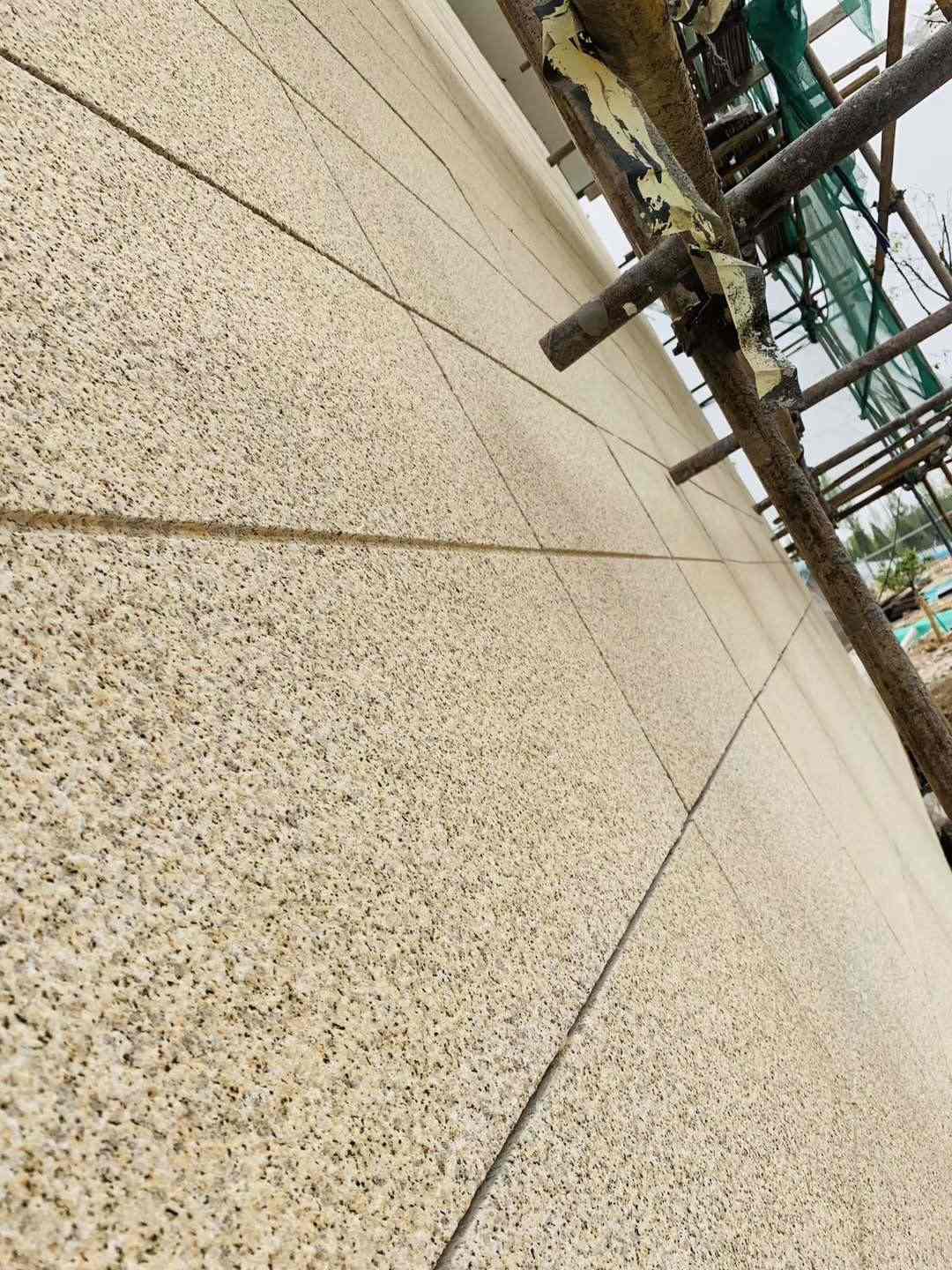 信阳 黄金麻花岗岩荔枝面外墙干挂石材效果示例